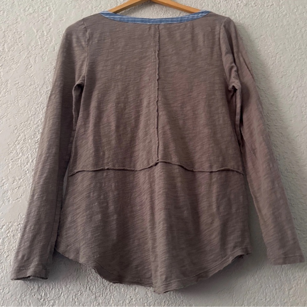 Anthropologie Meadow Rue Embroidered Boho Tunic Top Brown Red Blue Medium - Picture 7 of 13